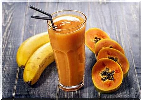 Papaya and banana juice 