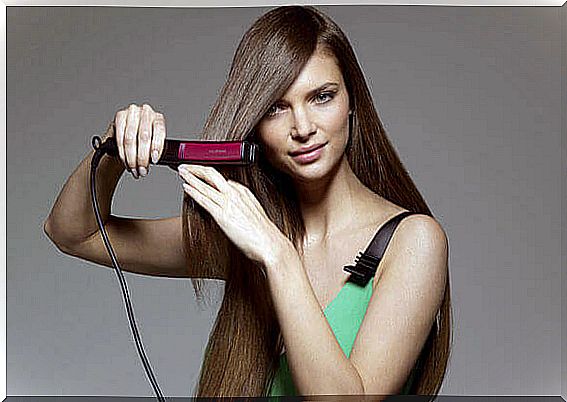 Use a straightening iron on detangled hair.