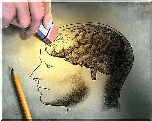 Illustration of brain with amnesia