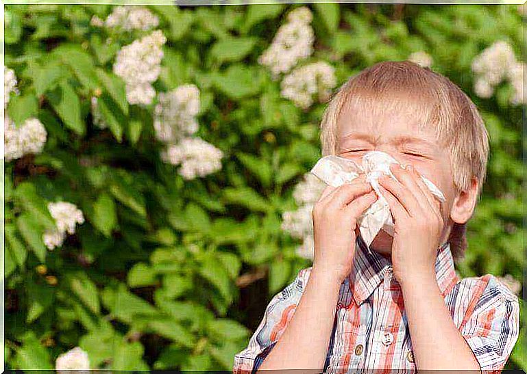 A child prone to allergies and childhood asthma