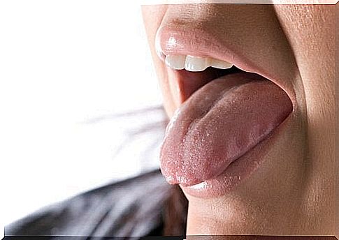 Woman sticking out her tongue