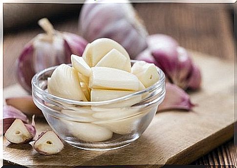 Garlic in a glass